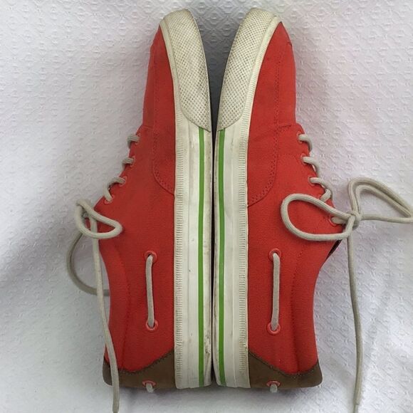 Polo Ralph Lauren Red Lace Up Deck Boat Shoes - Picture 6 of 12